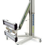 SPECTRATEK UVTEK 3000 mobile UV LED curing system with two vertically arranged lamp cassettes and an adjustable support arm.